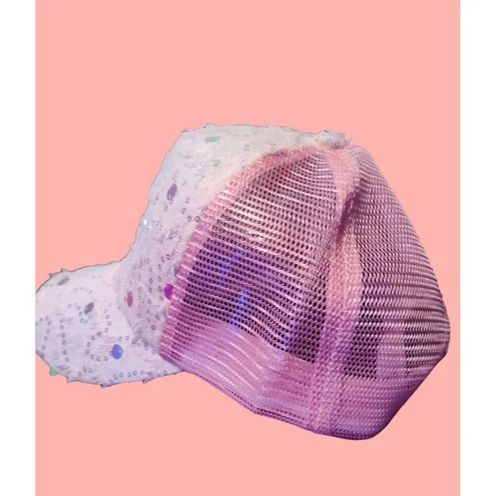 Sparkly Baseball Cap with Lace